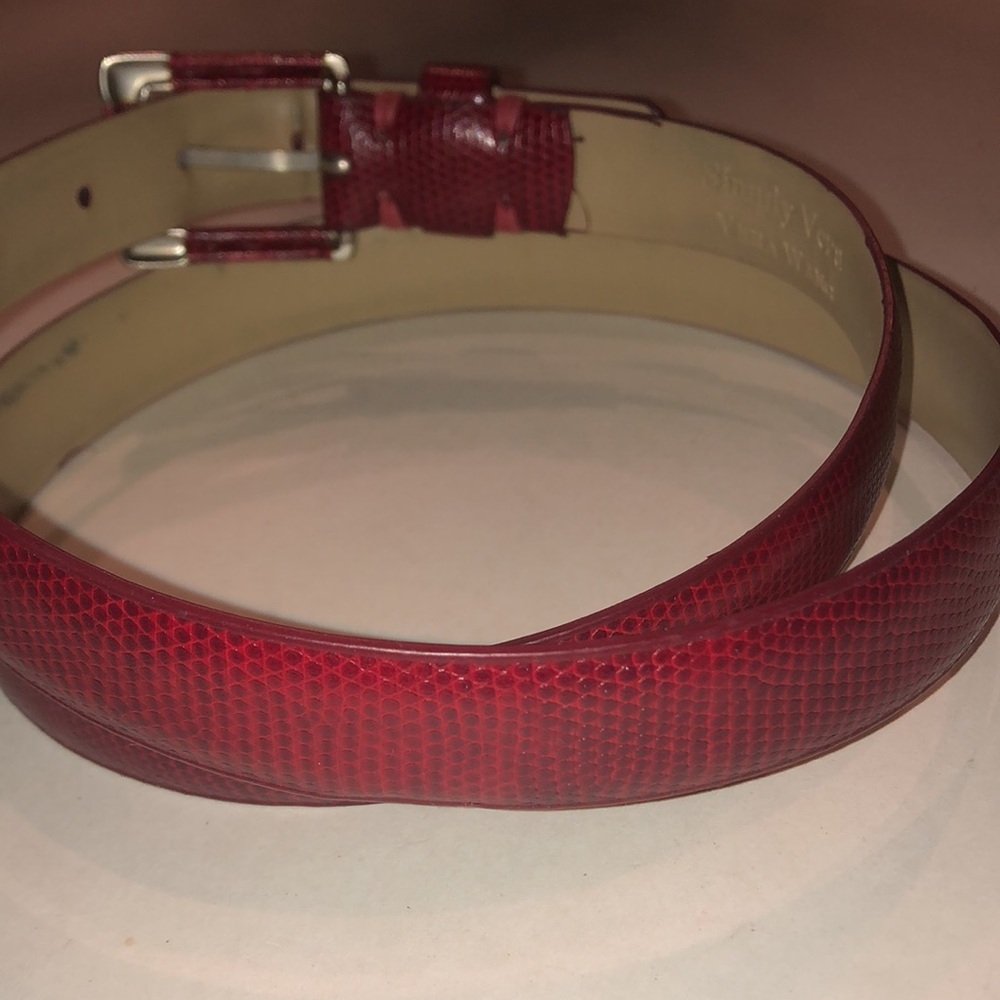 Simply Vera Vera Wang Red Faux Leather Dress Belt - Picture 4 of 8